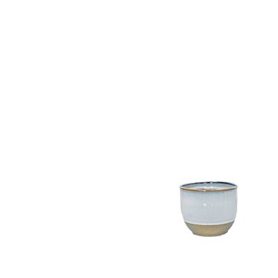 Vaso per piante in ceramica | Stile contemporaneo | Vaso per bicchiere da interno fatto a mano | Smaltato in un sfumato Misty Blue