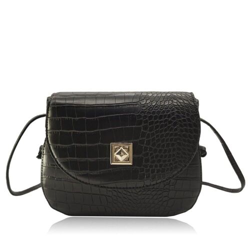 Isla Faux Croc Leather Shoulder Bag