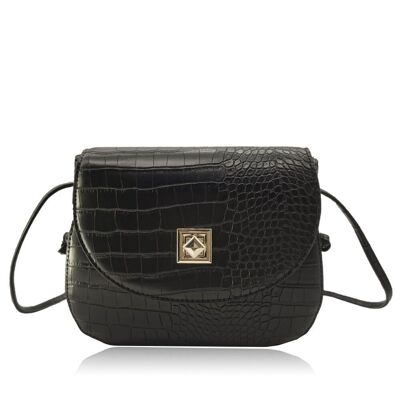 Isla Faux Croc Leather Shoulder Bag