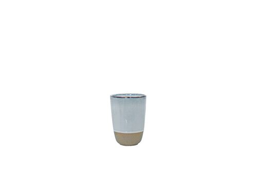 Ceramic Vase | Contemporary style | Handmade	Dried Flower Vase | Glazed in a gradient Misty Blue	with unglazed bottom