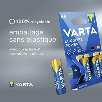 VARTALE - PILES LONGLIFE POWER AA LR06 - 6+2 GRATUITES 3