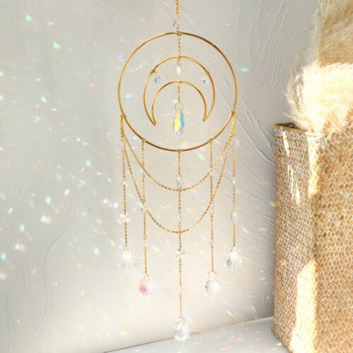 Moon Chandelier Teardrop Crystal Prism Suncatcher