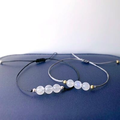 Pulsera de Plata 925 con Piedra de Luna Encerada