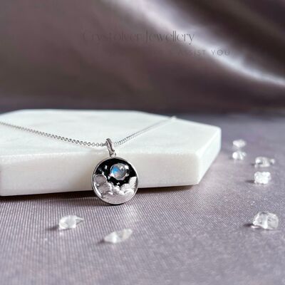 Moonstone Cloud Star Pendant Necklace