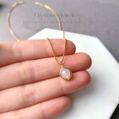 Moonstone Dainty Gold Necklace