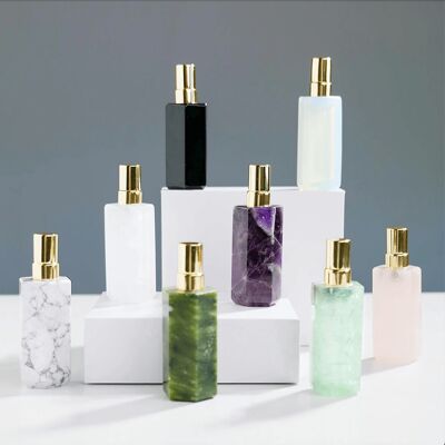 Botella de perfume de gema de cristales naturales