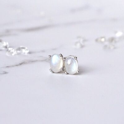 Natural Moonstone Stud Earrings