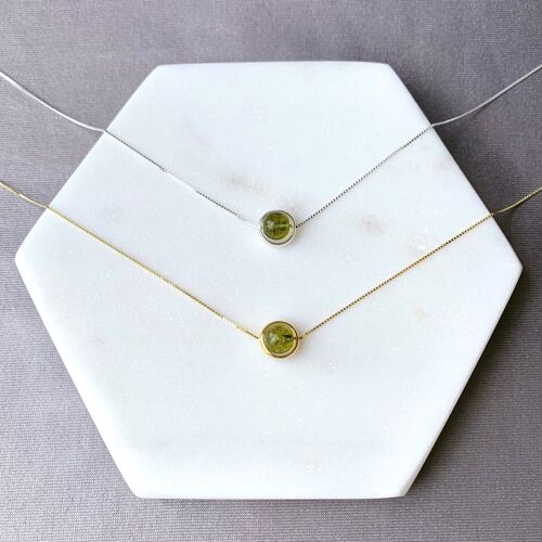 Peridot Minimalist Sterling Silver Necklace