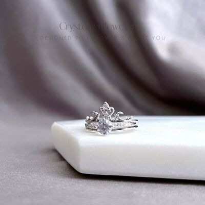 Princess Crown Stacking Adjustable Ring