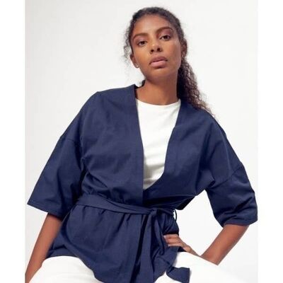 Kim Jersey Kimono Jacket Navy Blue