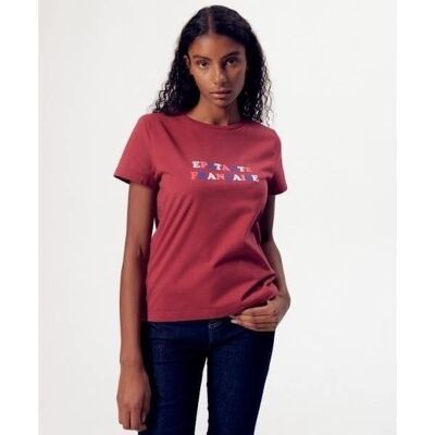 T-shirt Palmyre Stampa "Awesome French" Bordeaux