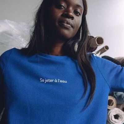 Stella Print Women's Sweatshirt "Jump into the water" Blue
