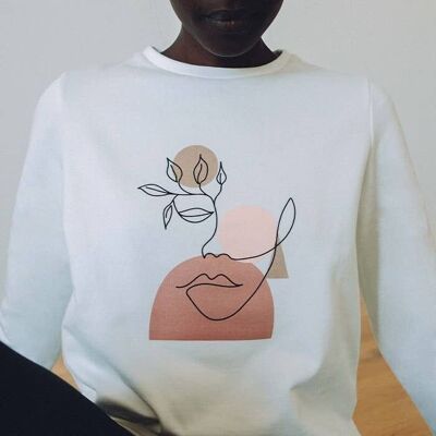 Stella "Face" ecru sweatshirt in organic cotton