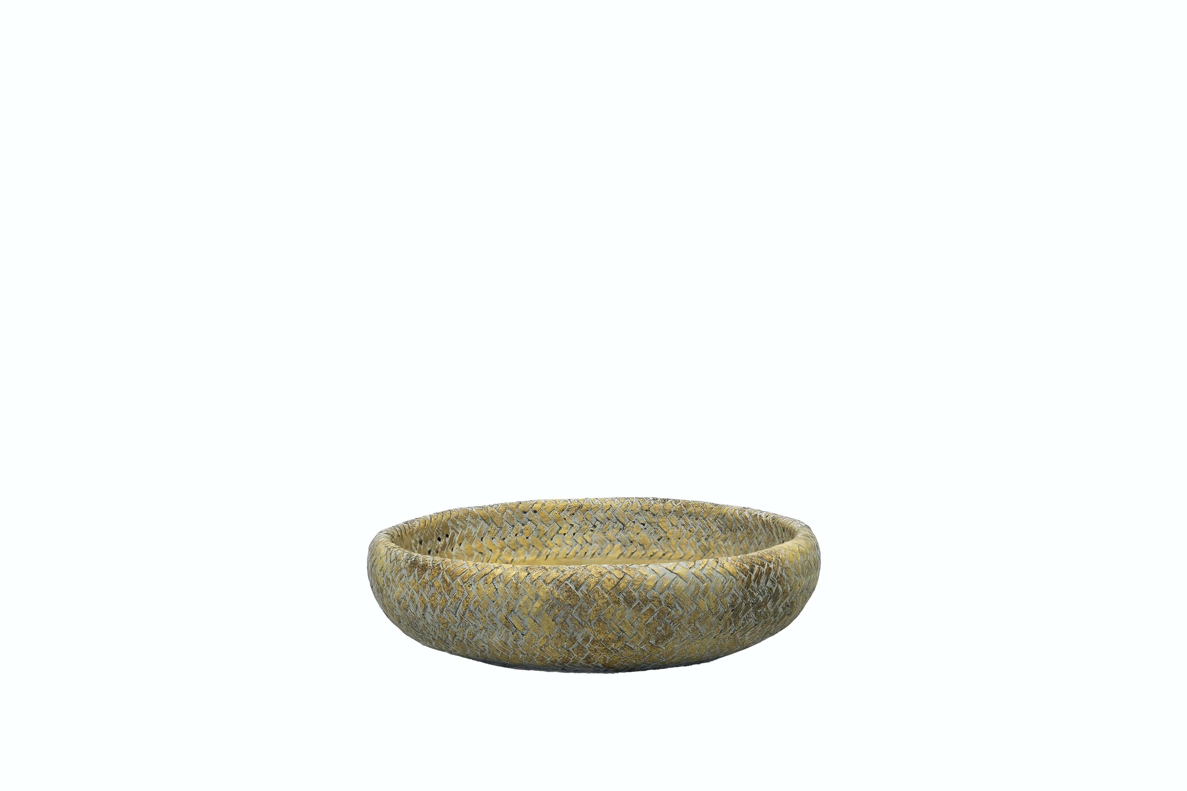 Ciotola per piante di cemento in un design a cesto intrecciato | Effetto bambù intrecciato | Ciotola di cemento | Fatto a mano | Stile rustico e country | in un colore beige