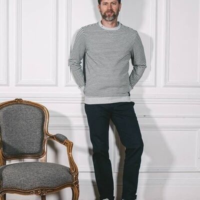 Paul Pique Gray Striped Sweatshirt
