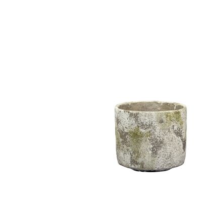 Vaso per piante in cemento con effetto alterato | Stile contemporaneo | Al coperto | Fatto a mano | in un colore beige