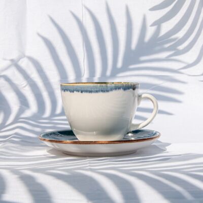 Tasse à thé en porcelaine avec soucoupe-SET DE 6