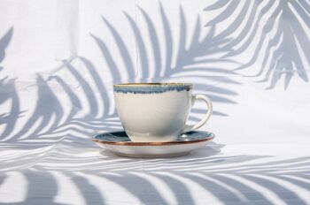 Tasse à thé en porcelaine avec soucoupe-SET DE 6 1
