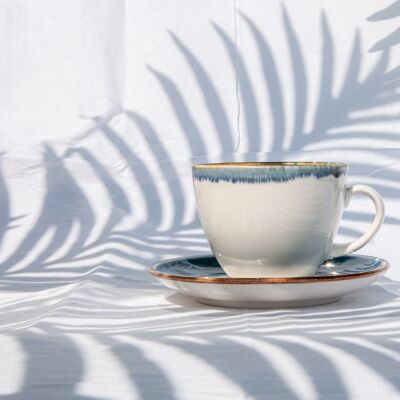 Tazza da tè con piattino in porcellana-SET DA 6