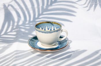 Tasse à thé en porcelaine avec soucoupe-SET DE 6 2