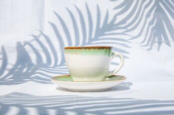 Tasse à thé en porcelaine avec soucoupe-SET DE 6 4