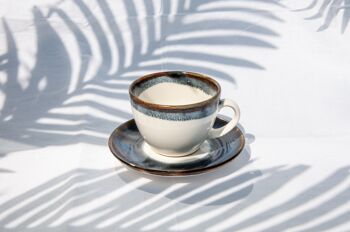 Tasse à thé en porcelaine avec soucoupe-SET DE 6 10