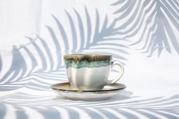 Tasse à thé en porcelaine avec soucoupe-SET DE 6 11