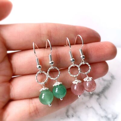 Red or Green Gemstone Earrings