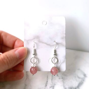 Boucles d'oreilles en pierres précieuses rouges ou vertes 2