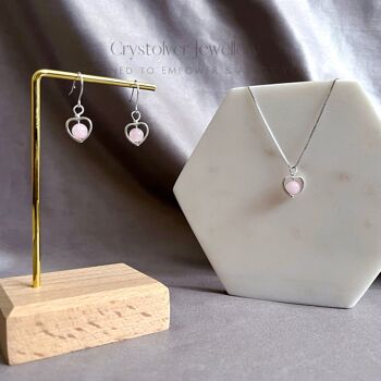 Ensemble-cadeau de bijoux en quartz rose 1