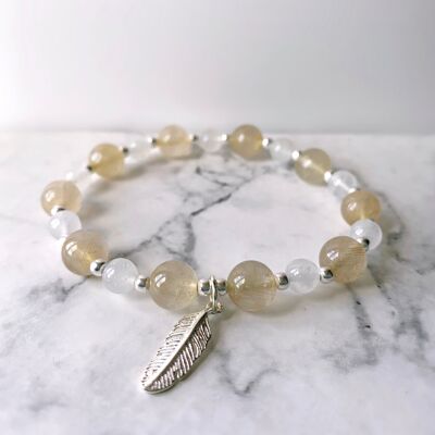 Pulsera Positividad Cristal Citrino Rutilado