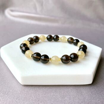 Bracelet Or Quartz Fumé & Citrine Rutile 2