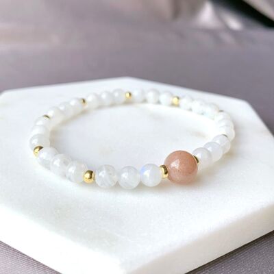 Bracciale con perline d'oro Sunstone & Moonstone