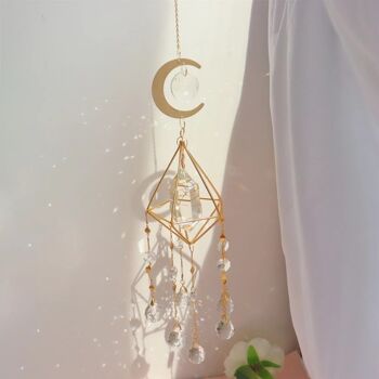 Lustre en quartz blanc Crystal Prism Suncatcher 2