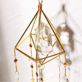 Lustre en quartz blanc Crystal Prism Suncatcher 4