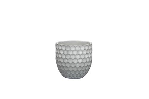 Cement	Plant Pot | Contemporary style | Indoor Tumbler Pot	 | Lattice Geometric Pattern	| Hand-finished	in a Grey colour
