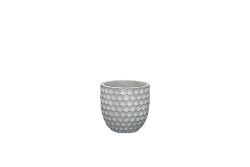 Cement	Plant Pot	| Contemporary style	| Indoor Tumbler Pot	| Lattice Geometric Pattern	| Hand-finished	in a Grey colour