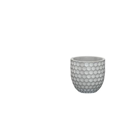 Vaso per piante in cemento | Stile contemporaneo | Bicchiere per interni | Motivo geometrico a reticolo | Rifinito a mano in colore grigio