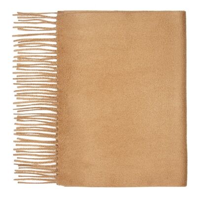 100% Cashmere Plain Scarf, Camel