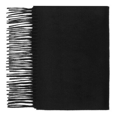 Einfarbiger Schal aus 100 % Kaschmir, schwarz