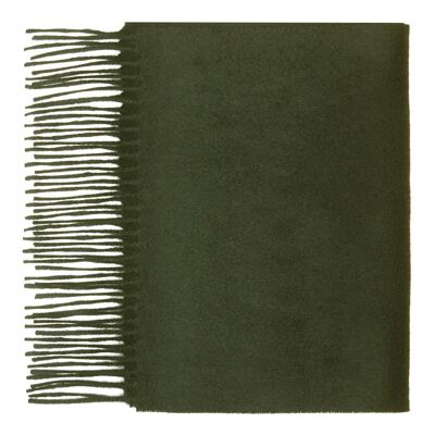 Einfarbiger Schal aus 100 % Kaschmir, olivgrün