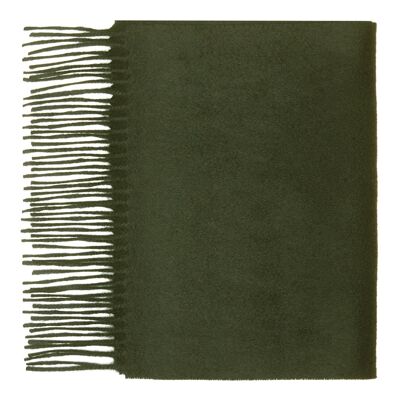 100% Cashmere Plain Scarf, Olive Green