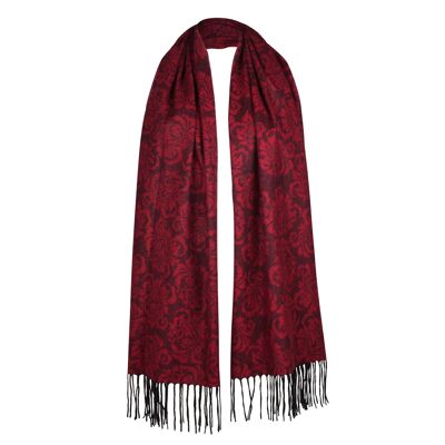 Stola 100% Cashmere, Rosso/Nero