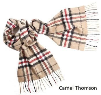 Écharpe Tartan 100% Cachemire, Camel Thomson