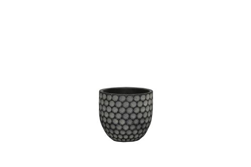 Cement	Plant Pot | Contemporary style | Indoor Tumbler Pot	| Lattice Geometric Pattern	| Hand-finished in a Black colour