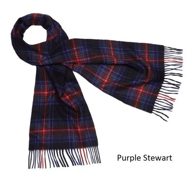 Tartan-Schal aus 100 % Kaschmir, Purple Stewart