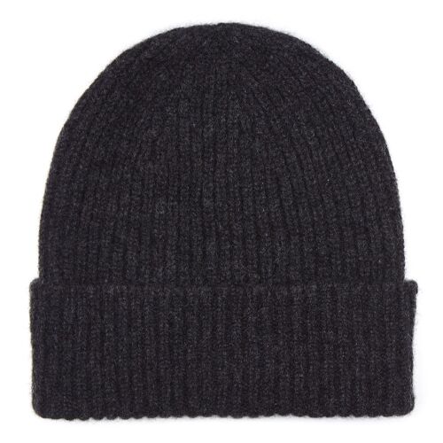 100% Cashmere Unisex Beanie, Charcoal