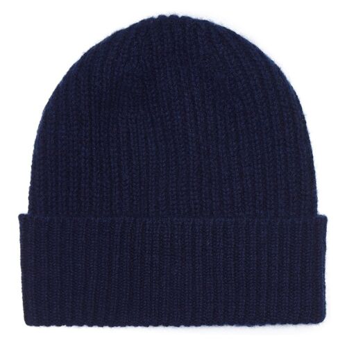 100% Cashmere Unisex Beanie, Navy