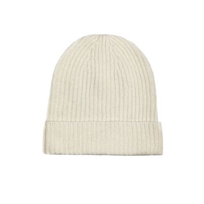 Gorro unisex 100% cachemir, blanco