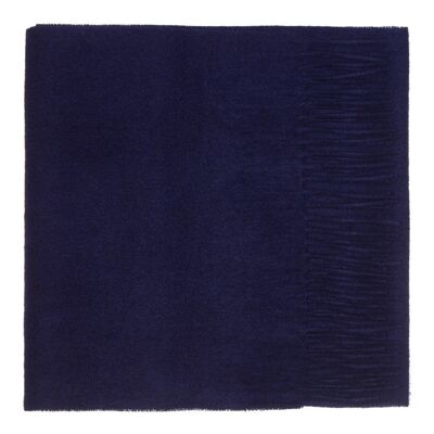 Sciarpa tinta unita 100% lana d'agnello, blu navy